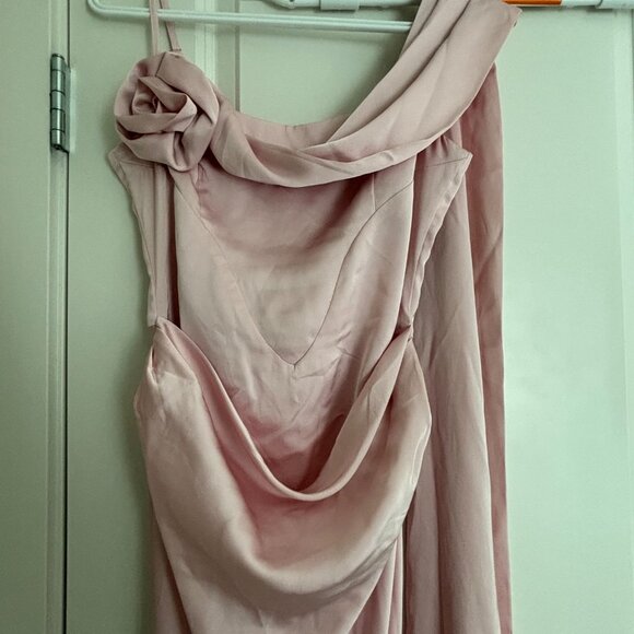 Celine Corset Drape Satin Gown - Pink - Picture 7 of 10